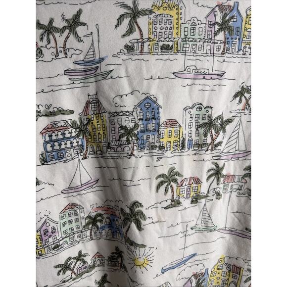 Talbots Med Scenic Print Boat Neck 3/4 Sleeve Tee Top - Picture 2 of 6